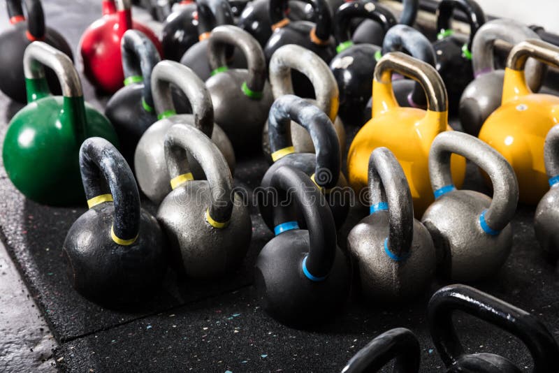 Different Sizes Of Kettle Bell In The Gym. Different Sizes Of Kettle Bell In The Gym