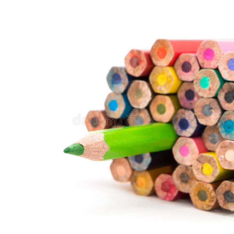 Crayons De Couleur Sur Le Fond Blanc Image stock Image du peinture