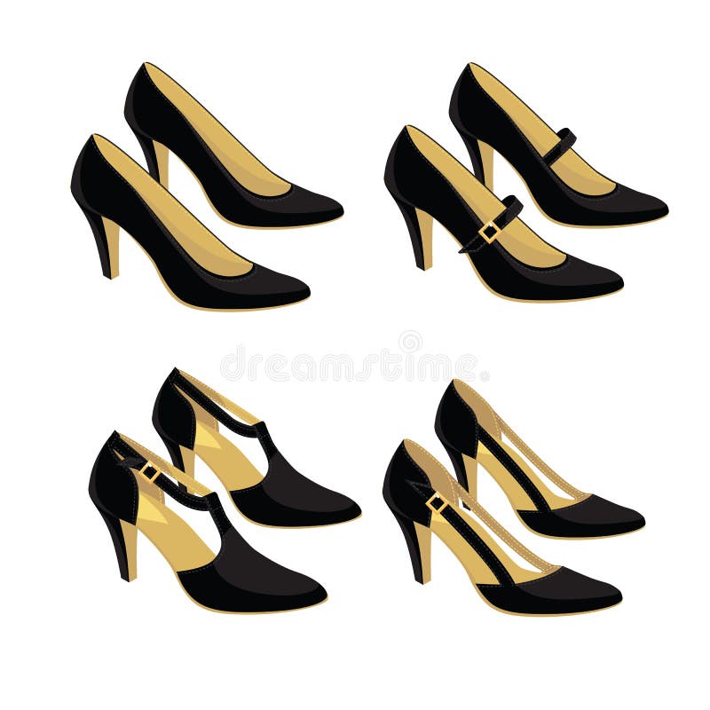 Différents Modèles Des Chaussures Classiques Illustration de Vecteur