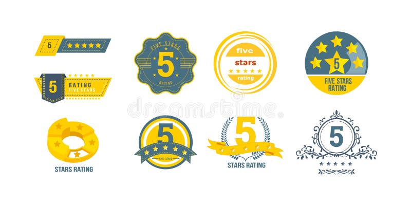 Différents types d'évaluation de 5 étoiles Concept de retour, examens, avis illustration stock Différents types d'évaluation de 5 étoiles Concept de retour, examens, avis illustration stock