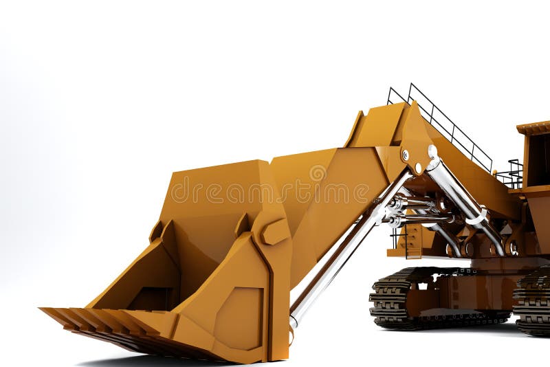 Orange dirty digger isolated on white background