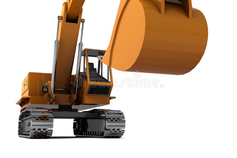 Orange dirty digger isolated on white background