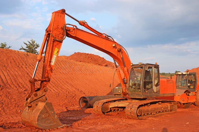 Digger on a Construction Site Stock Image Image of digger, foundation