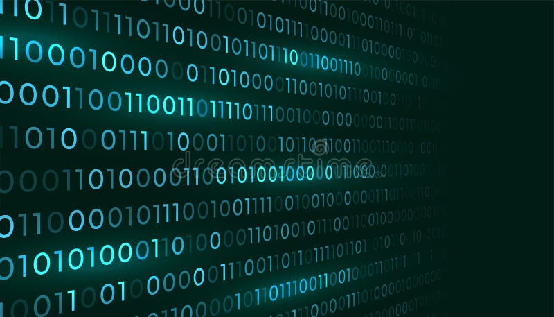 Digitaal binair codeprogrammeconcept achtergrond ontwerp stock illustratie