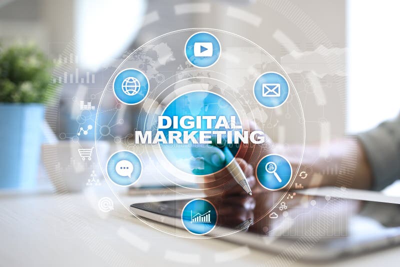Digitaal marketing technologieconcept Internet Online Zoekmachineoptimalisering SEO SMM reclame