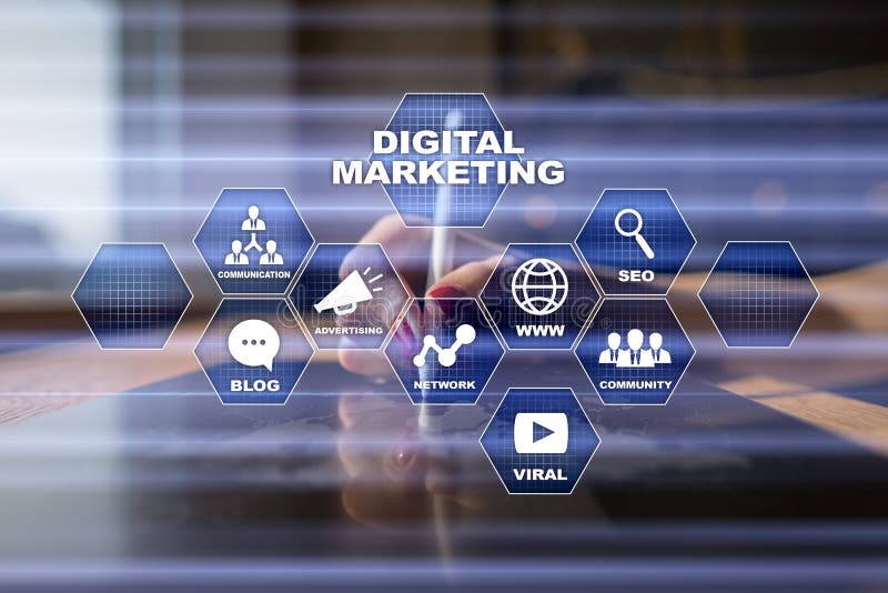 Digitaal marketing technologieconcept Internet Online Zoekmachineoptimalisering SEO SMM video reclame royalty-vrije stock afbeeldingen Digitaal marketing technologieconcept Internet Online Zoekmachineoptimalisering SEO SMM video reclame royalty-vrije stock afbeeldingen
