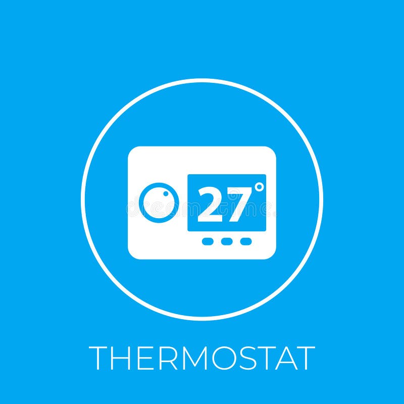 Digitaal thermostaat vectorpictogram vector illustratie Digitaal thermostaat vectorpictogram vector illustratie