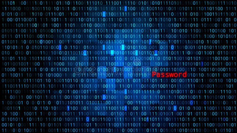 Digital Abstract BG with Binary Code and Password royalty free illustration Digital Abstract BG with Binary Code and Password royalty free illustration