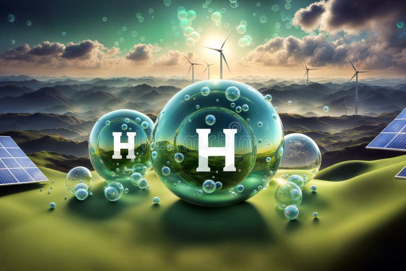 Digital Abstract of Hydrogen\'s Role in Space Exploration, generative ai stock photography