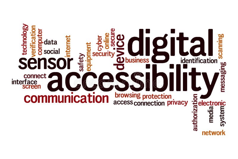 Digital Accessibility Word Cloud Concept Stock Illustration