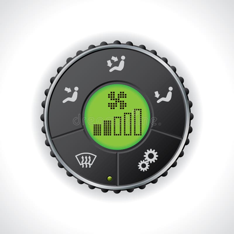 Digital airflow control ideal for car dashboard. Airflow symbol vectors