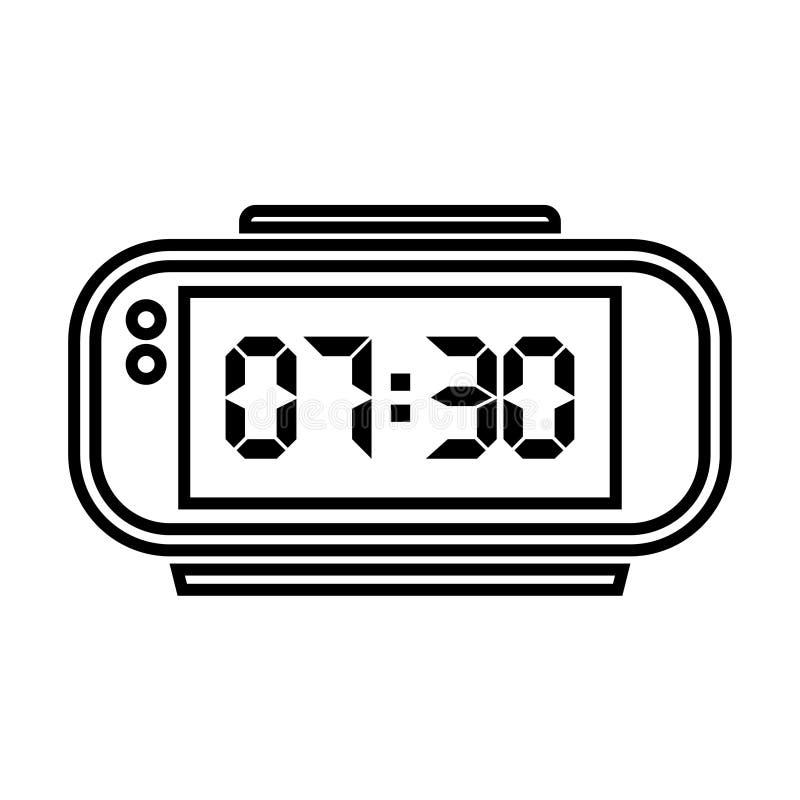 Digital alarm clock icon. stock vector. Illustration of vector - 118196122