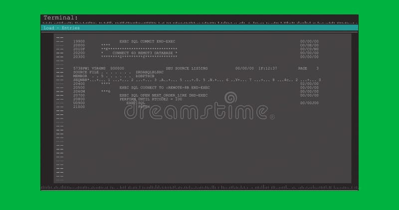 Digital animation of computer interface data processing and programming coding computer script programming and interface διανυσματική απεικόνιση
