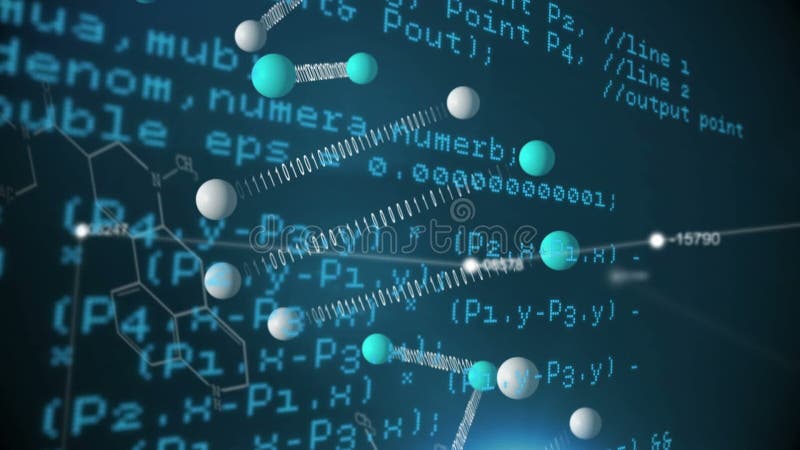 Chemical structures with codes and double helix DNA vector illustration