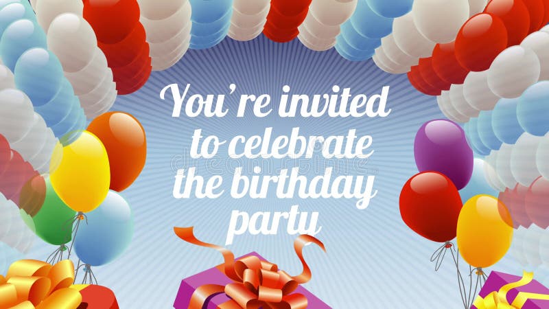 2nd Birthday Animated Invitation. Stock Footage - Video of balloons ...