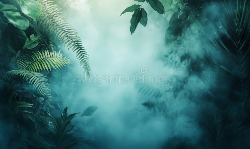 A digital art background featuring a rainforest with lush vegetation royalty free stock photos