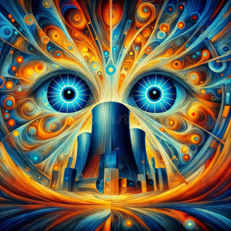 Abstract fractal background. Psychedelic digital art. 3D rendering. , generative ai stock illustration