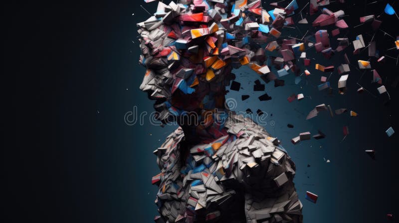 Art Of A Man X27 S Portrait Disintegrating Into Pixel Like Fragments Art Of A Man X27 S Portrait Disintegrating Into Pixel Like Fragments