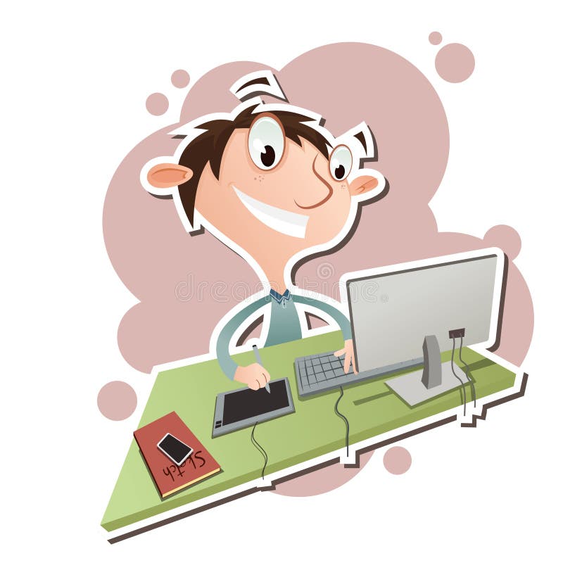 Digital Artist stock vector. Illustration of tablet, working 55277731