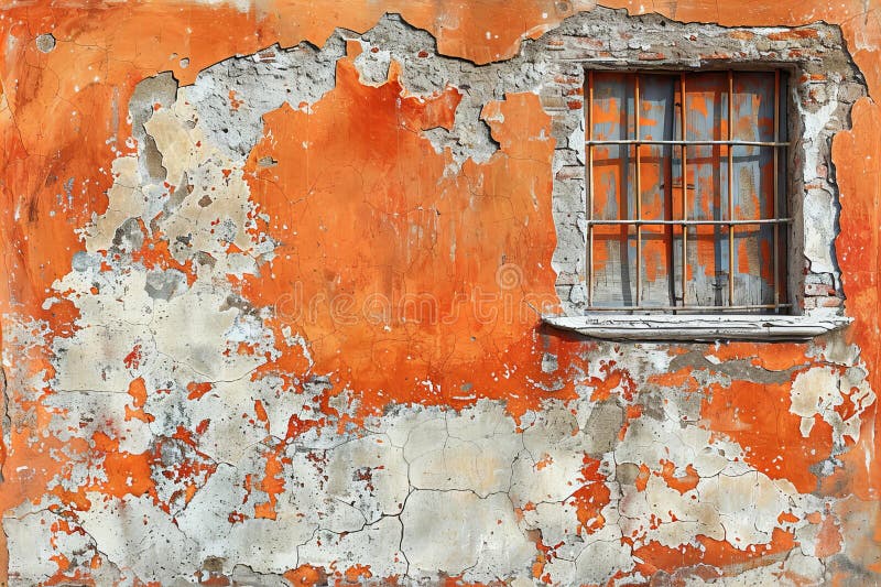 Digital artwork of orange concrete wall texture, high quality, high resolution royalty free illustration.