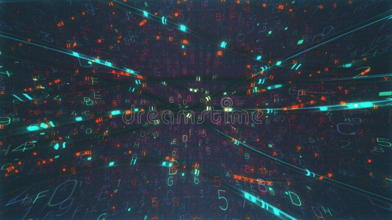 Digital Background with Digits Animation. Network Technology Backdrop stock illustration