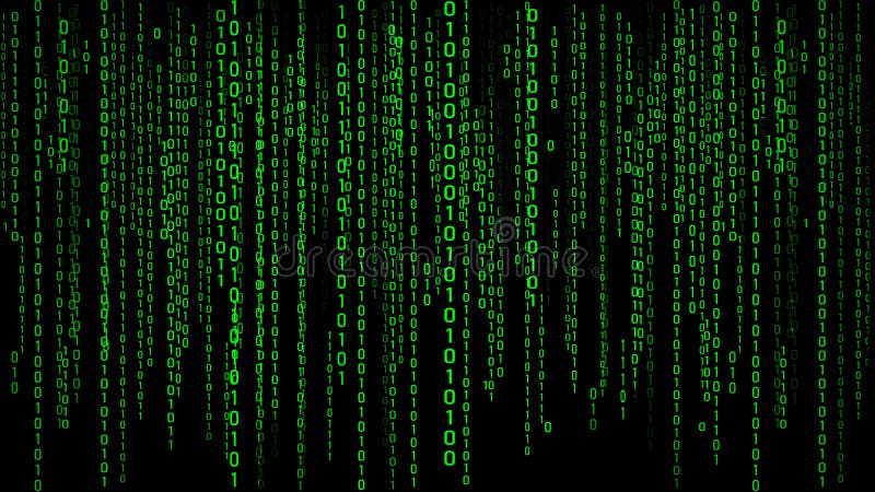 Digital Background Green Matrix. Binary Computer Code. 3d ...