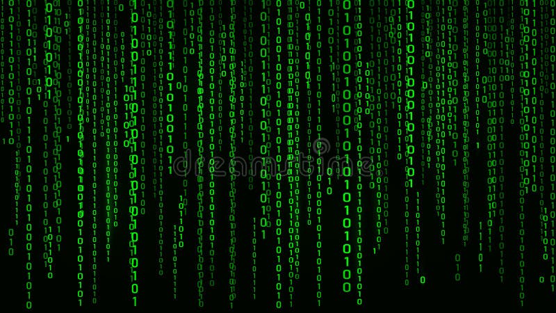 Digital Background Green Matrix. Binary Computer Code. Vector ...