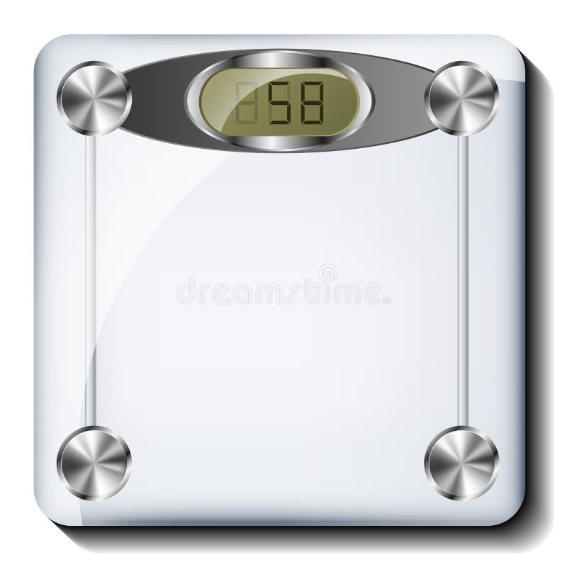 Digital bathroom scale made from glass eps10