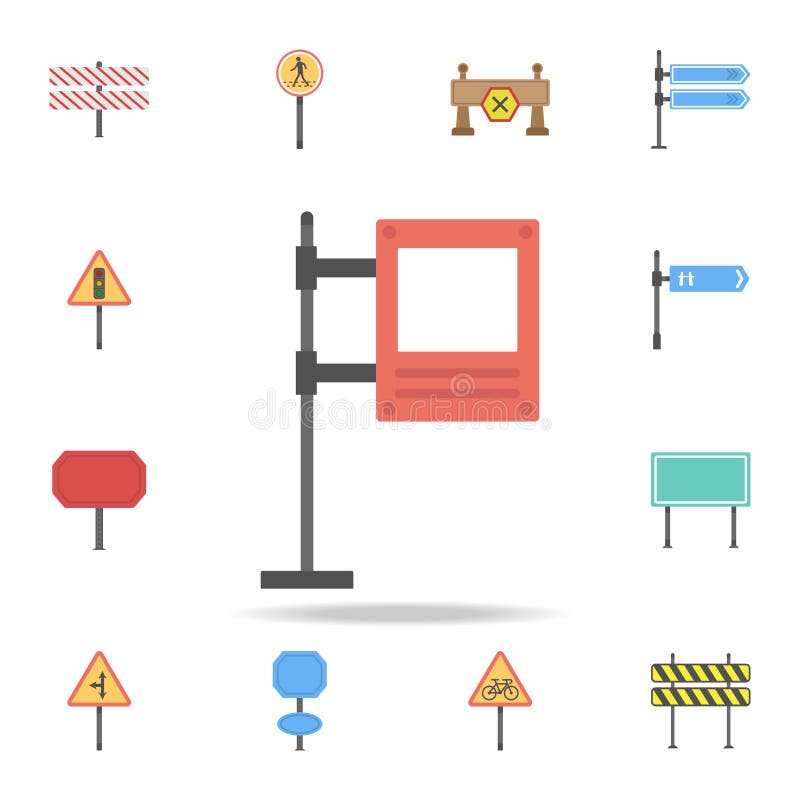 Digital billboard colored icon. Detailed set of color road sign icons. Premium graphic design. One of the collection icons for stock illustration Digital billboard colored icon. Detailed set of color road sign icons. Premium graphic design. One of the collection icons for stock illustration