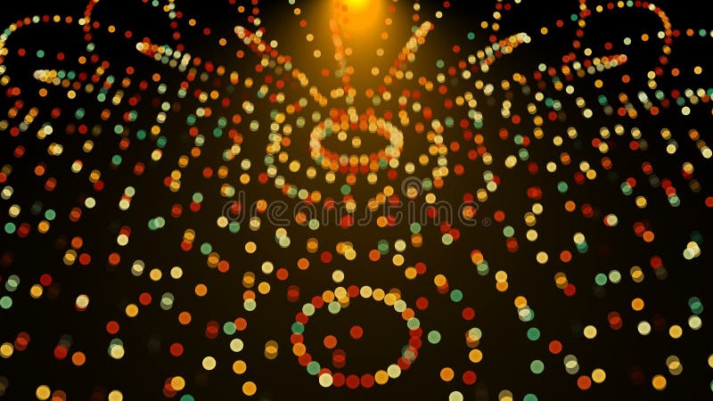 Digital bright circles in ball shape in black space - modern abstraction, computer generated background, 3D render royalty free illustration Digital bright circles in ball shape in black space - modern abstraction, computer generated background, 3D render royalty free illustration