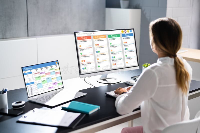 Digital Calendar Schedule Software in Office Stock Photo Image of Digital Calendar Schedule Software in Office Stock Photo Image of