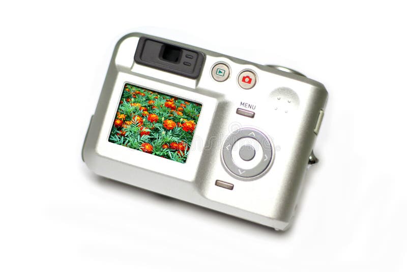 Digital camera over an isolated background