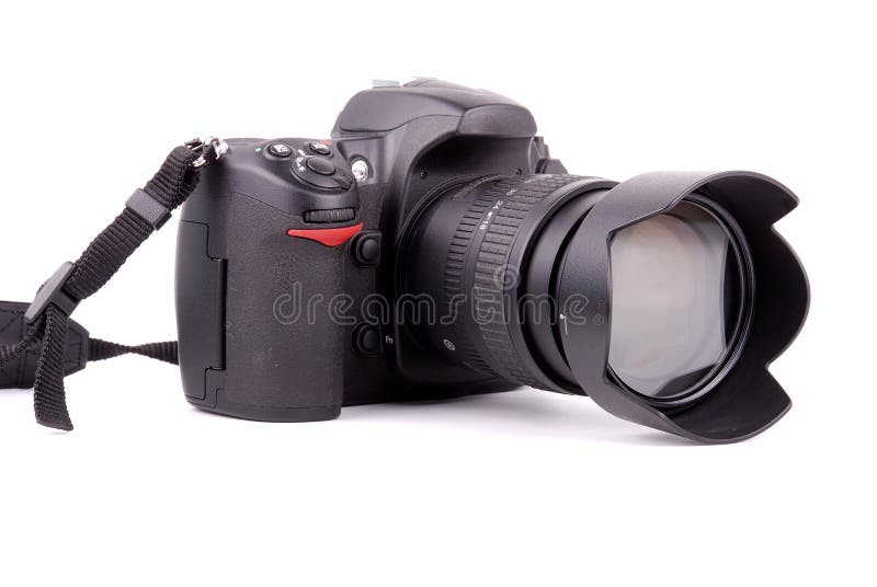 Digital camera on isolated background - profile view. Body cam stock images, royalty-free photos and pictures