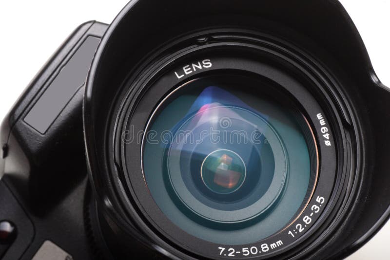 Closeup of a digital camera on white background. Closeup of a digital camera on white background