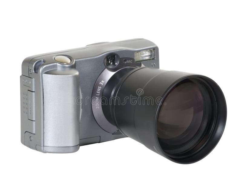 Digital Camera with Long Lens Stock Image Image of flash, optical