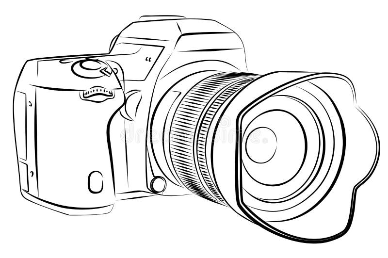 Digital Camera Sketch. stock vector. Illustration of vector 136493419