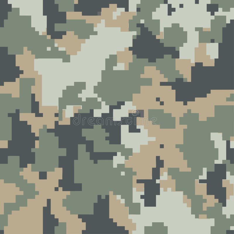 Digital camouflage seamless pattern. Green color military camo. Vector:  Graphic #104233925