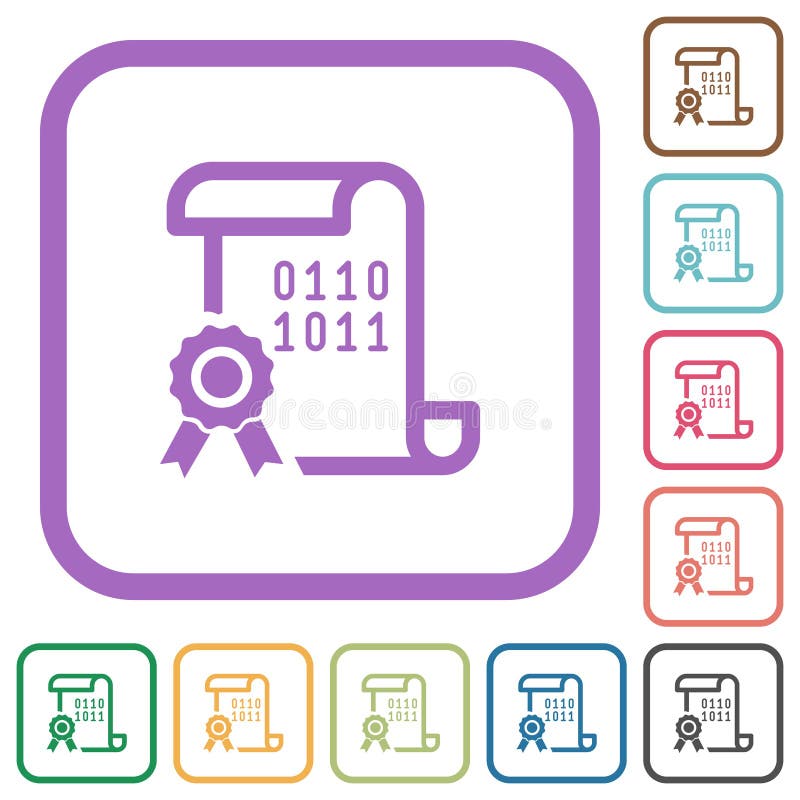 Digital certificate simple icons royalty free illustration