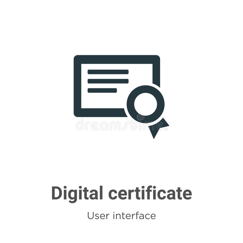 Digital certificate vector icon on white background. Flat vector digital certificate icon symbol sign from modern user interface royalty free illustration