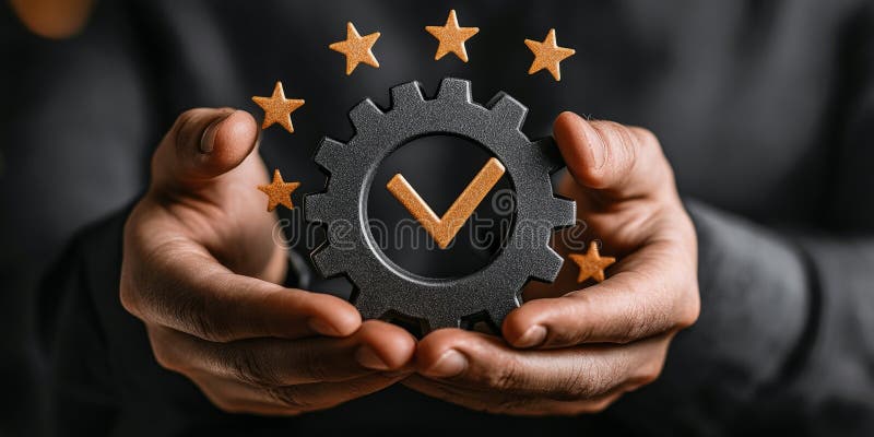 Digital certifikatsikon med stjärnor och bock som passar perfekt för onlineutbildning och onlinecertifieringar. En glappsikon omgiven av stjärnor och markeringar som symboliserar excellens och prestation. Perfekt för certifieringskurser online för inlärning och tilldelat innehåll