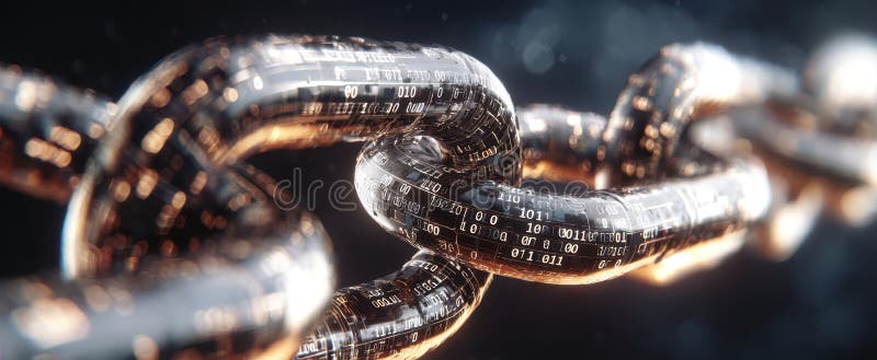The digital chain representing connectivity and data in a modern world.. image royalty free stock photo.