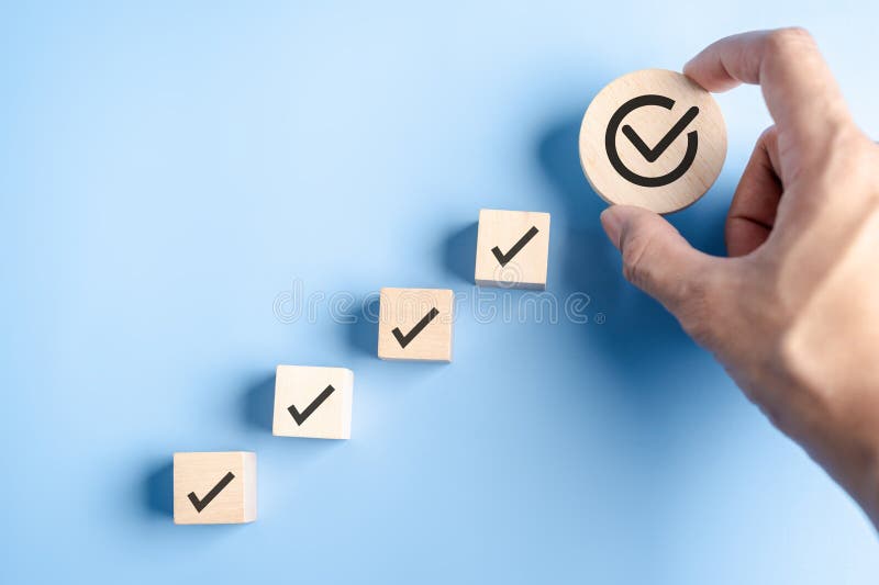 Digital checklist showing step progress, task completion, productivity tracking, project planning royalty free stock images