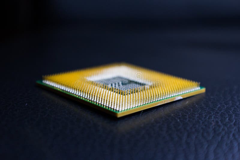 Digital chip-set motherboard with processor chip royalty free stock image