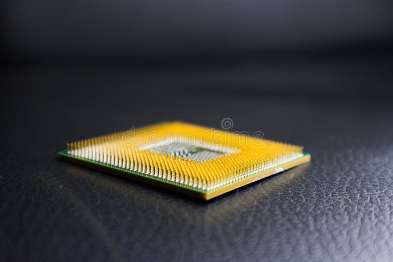 Digital chip-set motherboard with processor chip stock image