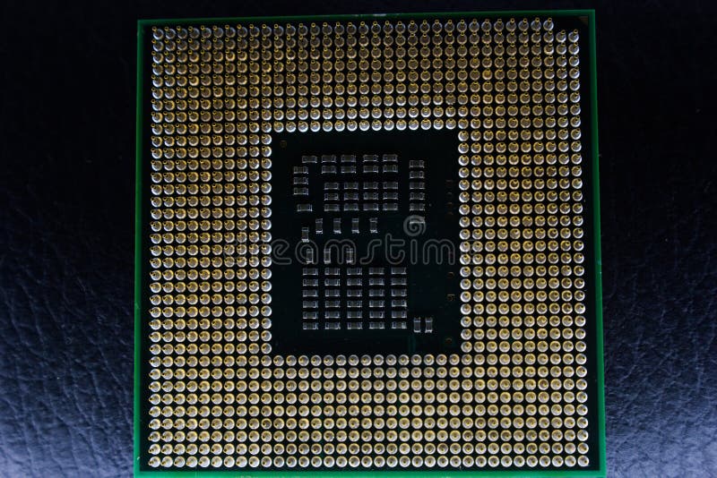 Digital chip-set motherboard with processor chip stock image