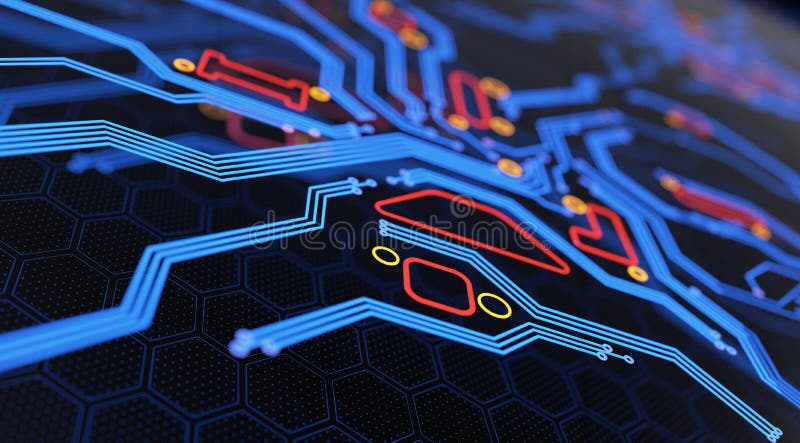 Digital Circuit Board Abstract Background royalty free illustration