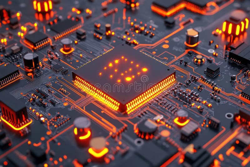 Digital Circuit Board Backgrounds - High-Tech Electronics and Technology royalty free illustration