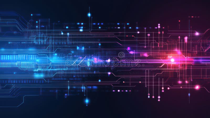 Digital Circuit Board with Futuristic Twist - Conveying Advanced Technology with Intricate Patterns and Metallic Details royalty free illustration