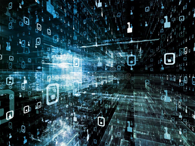 Toward Digital Digital World stock illustration