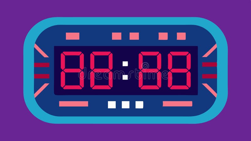 Digital Clock A large digital clock displaying a countdown timer hours minutes seconds with a futuristic design. The royalty free illustration